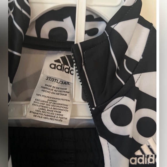 3T Adidas tracksuit black/white boys kids matching outfit - Picture 2 of 4